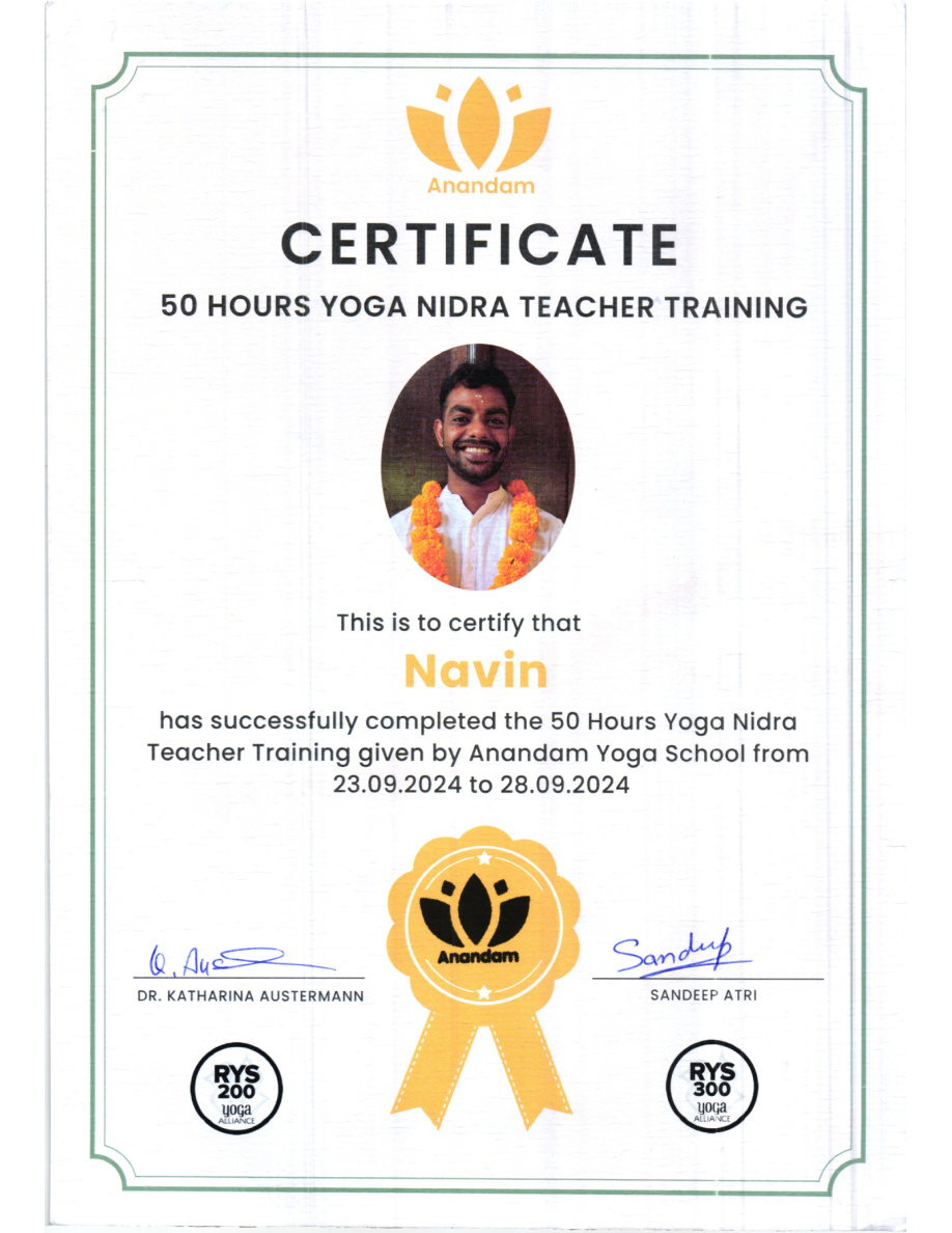 50 hours Yoga Nidra teacher training from Anandam Yoga School